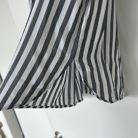 Striped Button Down Shirt - Black and White - Picture 6 of 7